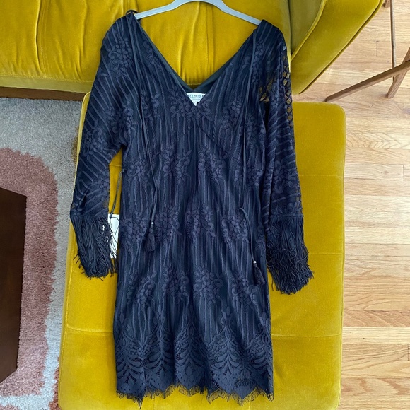 Idyllwind Black Fringe Dress - NWT Size Small - Picture 1 of 4
